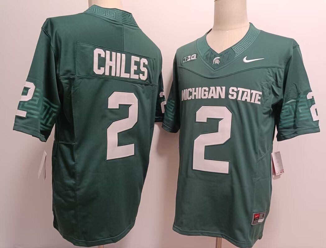 Men Michigan State Spartans #2 Chiles green 2024 NCAA Nike jersey->boston celtics->NBA Jersey